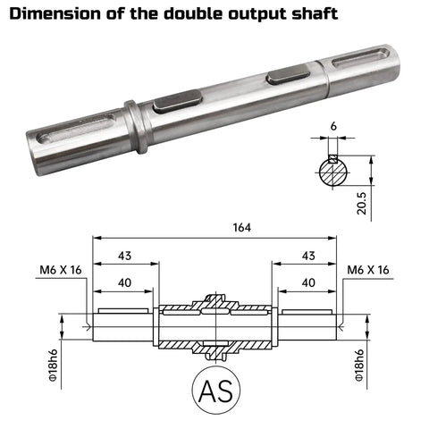 Double Output Shaft For NMRV Worm Gearbox Type NMRV40 RV040 Nema 34 Stepper Motor description and dimensions