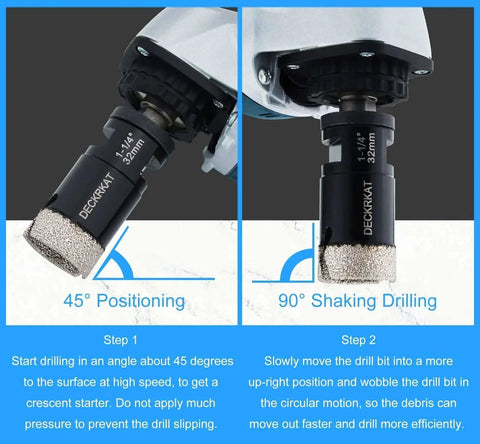 Diamond Core Drill Bit One And A Quarter Inch Vacuum Brazed Hole Saw for Granite Quartz Porcelain Tile on angle grinder