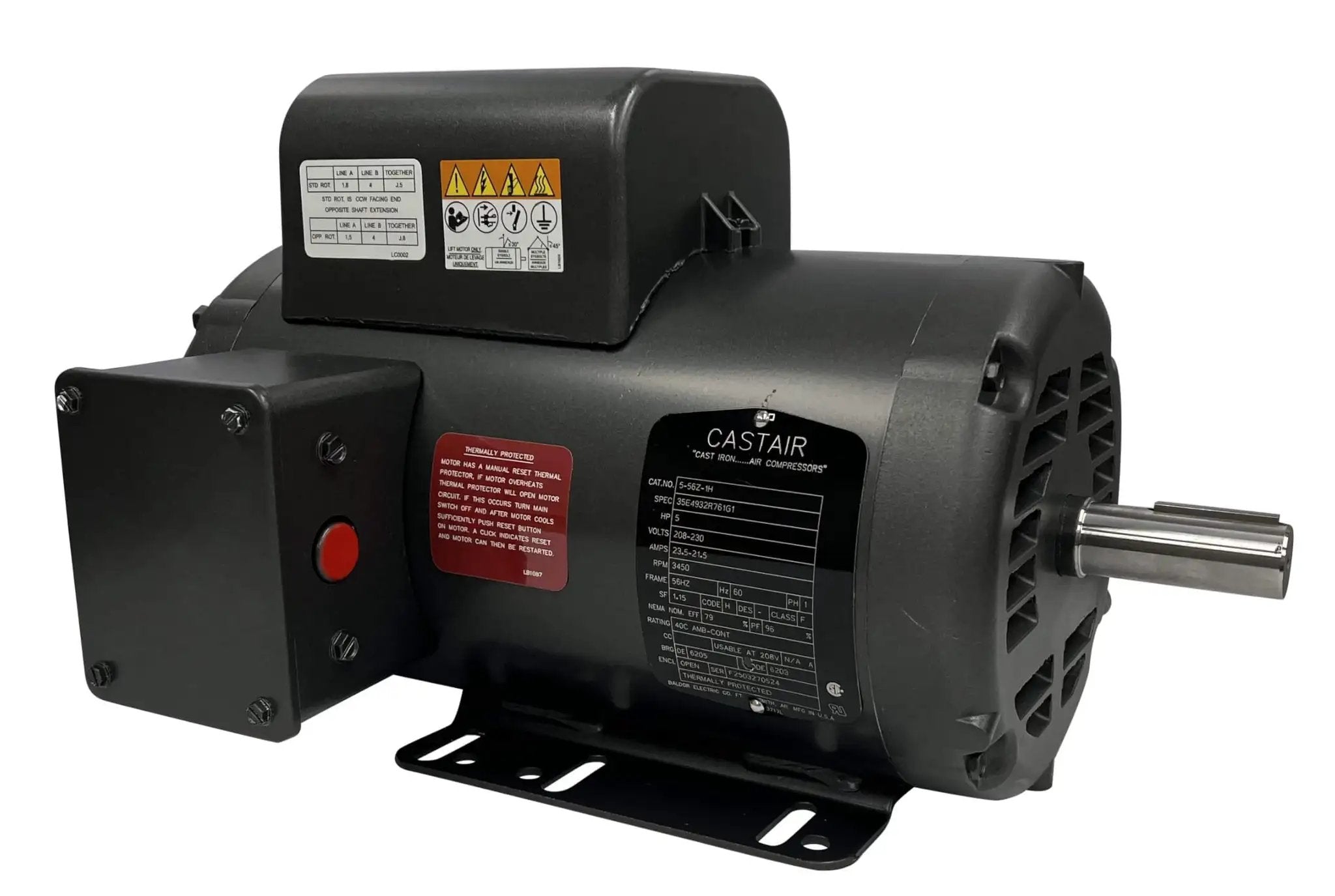 5HP Single Phase Electric Motor For Air Compressors 20...