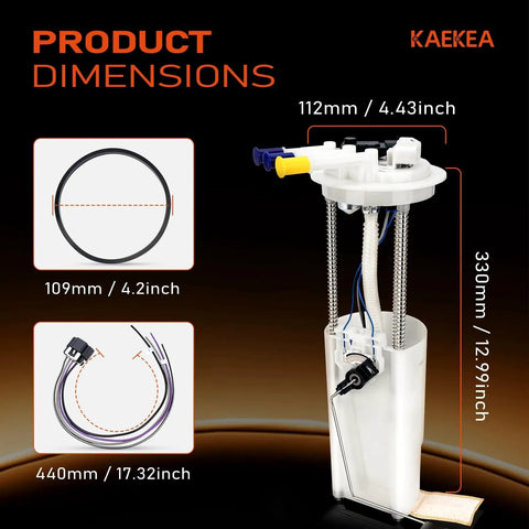 Electric Fuel Pump Module Assembly With Pressure Sensor For Chevrolet Astro And GMC Safari 4.3L 2000 2005 Replacement Part dimensions
