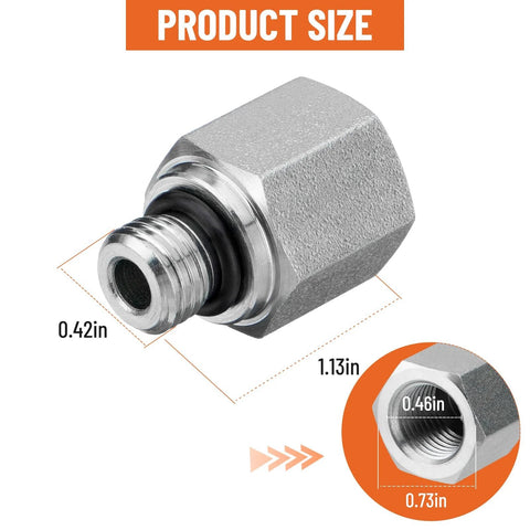 Heavy Duty Hydraulic Adapter Fittings Set Ten Pack Built Tough For High Pressure SAE ORB To One Quarter Inch NPTF Female Connector Close-up