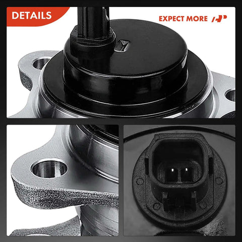 Rear Right Wheel Bearing And Hub Assembly With ABS And 5 Lug For Toyota Highlander 2008 2013 FWD, close-up view of ABS sensor and flange