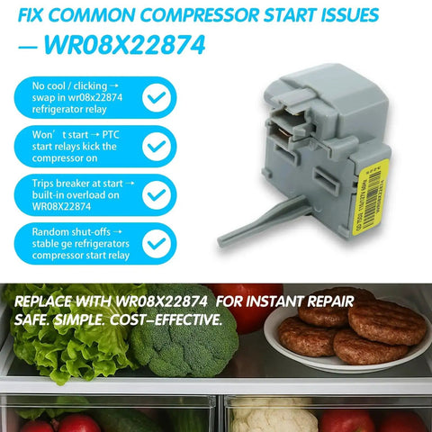 Drop In Refrigerator Relay And Overload Start Kit For GE Hotpoint RCA Kenmore Fridges Replaces AP5970731 4454642 PS11701228