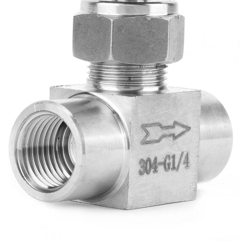 Stainless steel needle valve, 1/4 in NPT female x 1/4 in NPT female, straight, for water gas oil fuel transmission