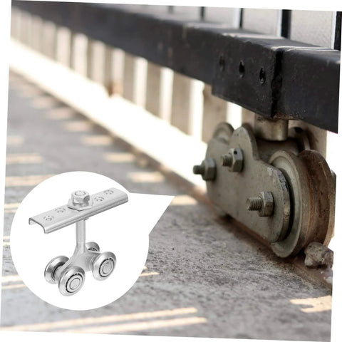 Heavy Duty Door Track Roller For Smooth Sliding Cabinets, Closets, And Kitchen Doors, installed under a sliding gate