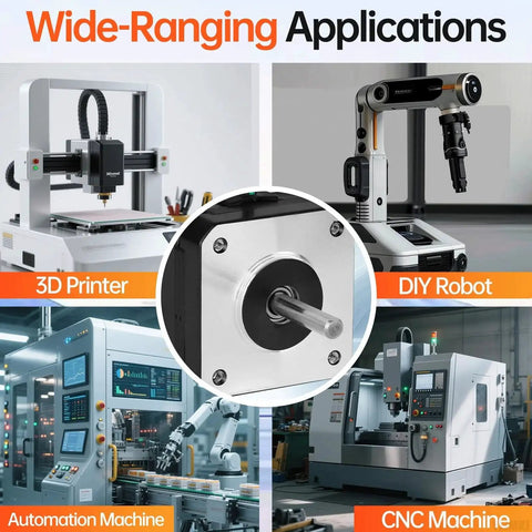 Illustration of Nema 17 Stepper Motor 2 Phase 1.8 Degree High Torque Bipolar used in 3D printer, CNC machine, DIY robot, automation