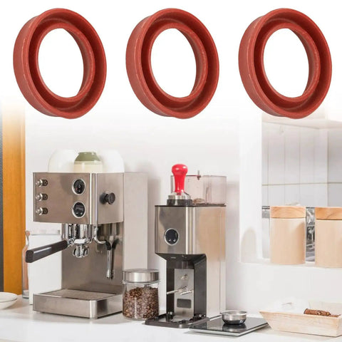 10 Pieces Silicone O Rings For Coffee Makers And Espresso Machines Seals Replacement Gaskets displayed in kitchen setting
