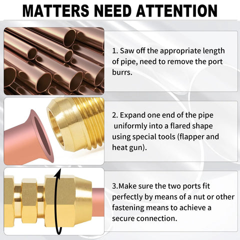 Amazon ChillWaves brass flare tube fittings, 1/4 in male to 1/4 in male flare union, 6-pack.