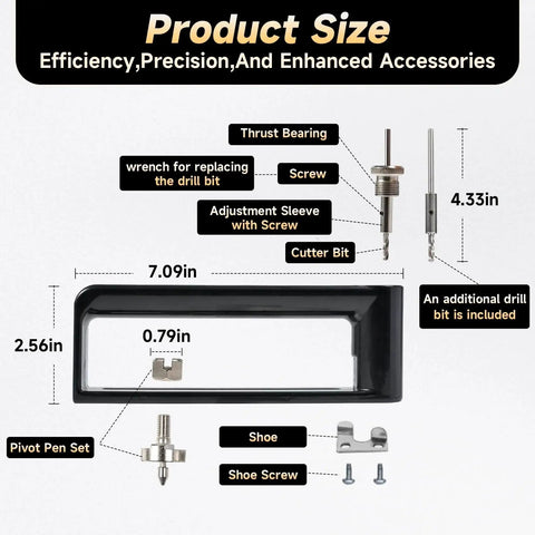 Components of 2 To 12 Inch Adjustable Hole Saw For Sheet Metal Cuts Circular Holes In 24 Gauge Steel And 26 Gauge Stainless Steel