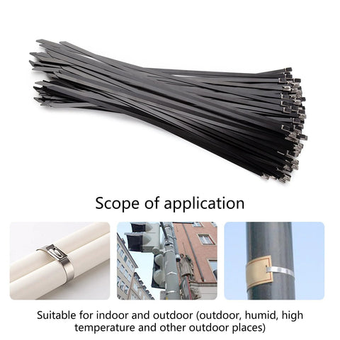 QIXIAMO 100-pack stainless steel metal fasteners, black finish, for pipes and roofs