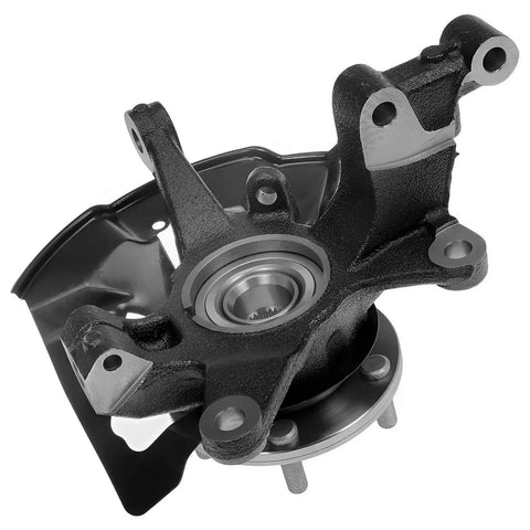 Fwd Front Steering Knuckles With Hubs And Rear Wheel Hub Bearings Set For 2007 To 2012 Mazda CX 7 Replacement, front view