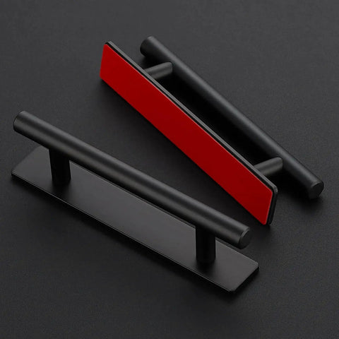 4 Pack Adhesive Cabinet Handles Peel and Stick Black Pull Handles for Kitchen Cabinets Cupboards Drawers Closets 5.83 Inch Length
