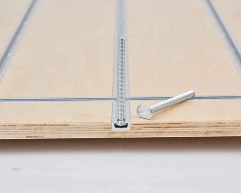 36-Inch Aluminum T Track With Wood Screws, Double-Cut Profile, Predrilled Mounting Holes, Fine Sandblast Anodized Silver Finish, 2-Pack