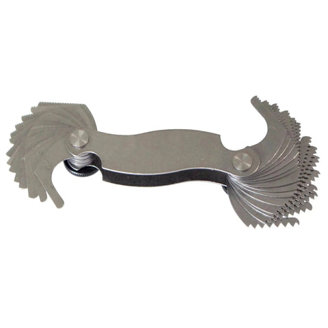 Made In USA Screw Pitch Gauge With 28 Leaves 0.25 To 2.50 Mm Metric Pitch Measures For Coarse And Fine Thread Forms Pro Grade Hardened Steel