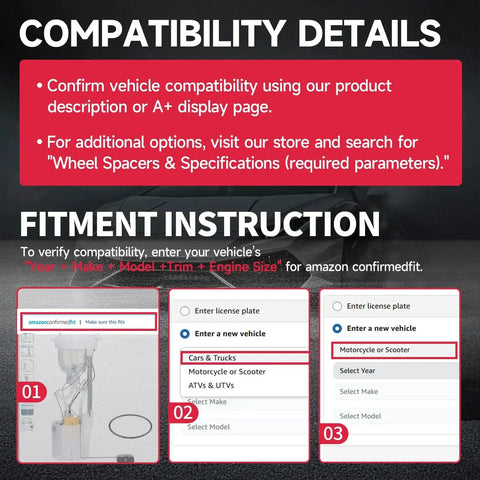 Compatibility details and fitment instructions for Direct Fit Electric Fuel Pump Module Assembly Replacement Fits Buick Allure LaCrosse 2005 2006, Chevrolet Impala 2006, Monte Carlo 2006, Pontiac Grand Prix 2005 2006, OE Standard Drop In FG0379