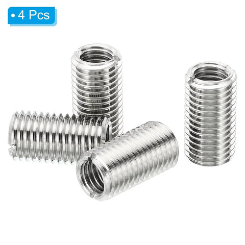 Set of four stainless steel thread adapters: M16x2 male to M12x1.75 female, 30mm length