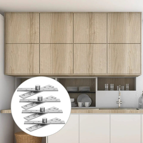 Four Piece 360 Degree Rotating Cabinet Hinge Set For Hidden Doors And Secret Rooms, Central Pivot Hinge, Stainless Steel Core