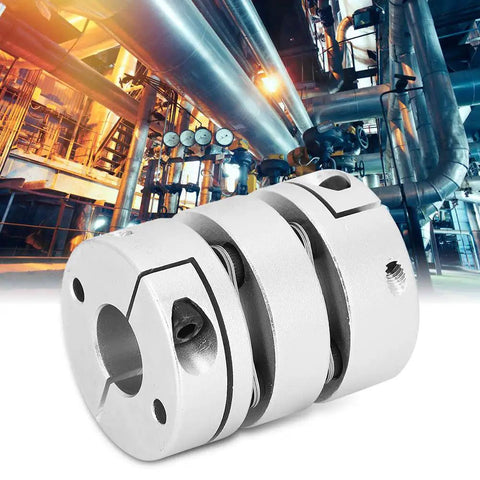 Cloimei heavy-duty aluminum shaft coupling sleeve adapter, silver, for industrial power transmission systems