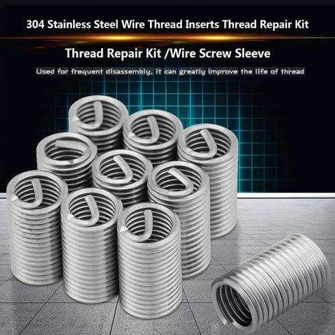 10 Pcs M8x1.25 Helicoil Thread Repair Kit In 304 Stainless Steel, Durable Wire Screw Sleeve Inserts For Damaged Threads