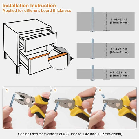 Installation instructions for 10 Pack Matte Black Cabinet Pulls With 3 Inch Hole Center 76mm Zinc Alloy Drawer Handles