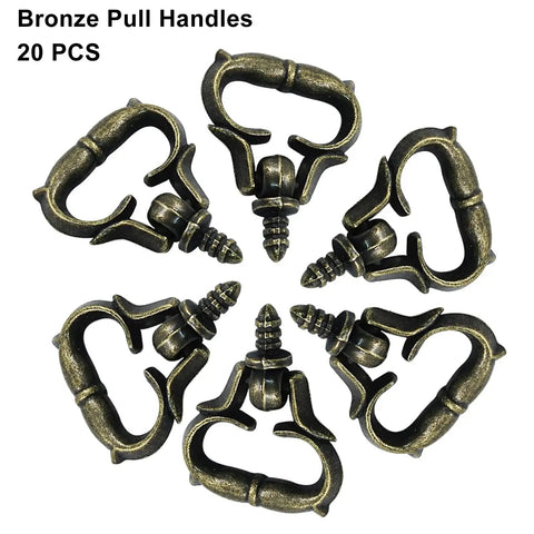 20 Pack Mini Bronze Cabinet Handles Set With Self Tapping Screws Zinc Alloy Small Drawer Pulls For Jewelry Boxes Cabinets