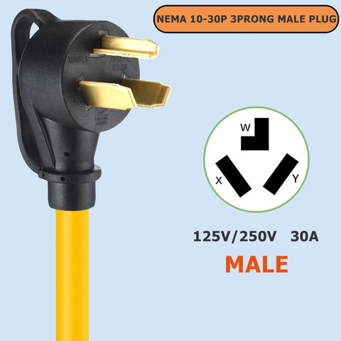 NEMA 10-30P To 6-50R Welding Machine Adapter Cable 30 Amp To 50 Amp 250V 10 AWG Copper 1 Ft STW Power Cord ETL Certified