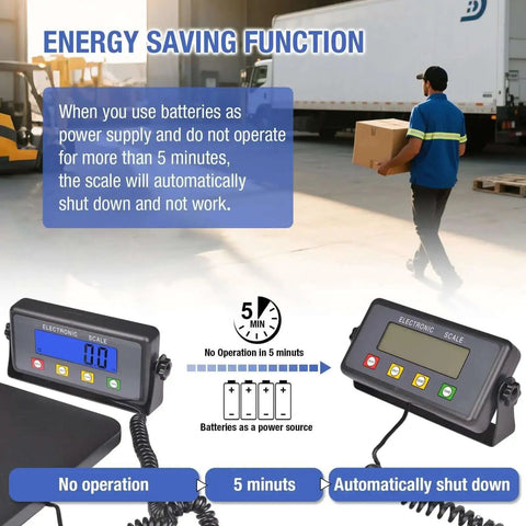 Heavy Duty Digital Postal Scale With 11.8 By 11.8 Inch Aluminum Anti Slip Platform, 440 Lb Capacity in warehouse setting