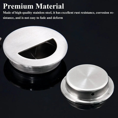 2 Pcs Round Hidden Flush Door Pulls Recessed Stainless Steel Handles In Brushed Nickel Finish With Screws And Mini Screwdriver 60mm Diameter