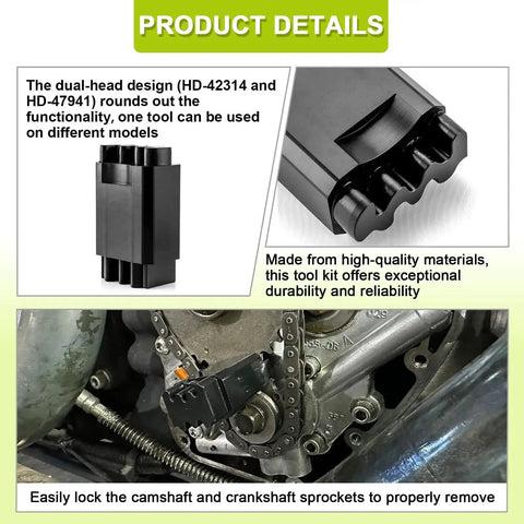 Double Headed Cam Locking Tool For Harley Twin Cam Engines 1999 2017 Dyna 1999 2006 And M8 Motors 2017 2024 Compatible Sprocket Locking Tool
