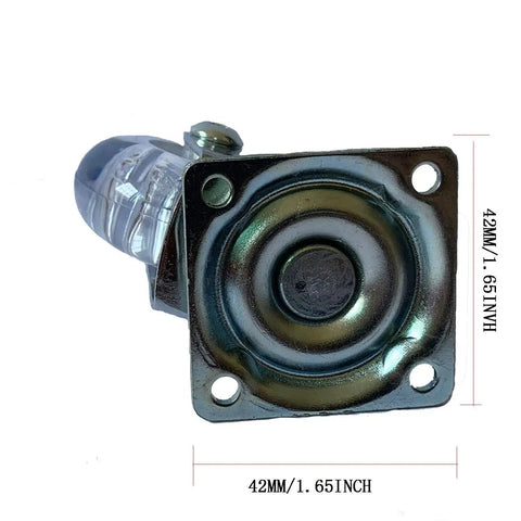 2 Inch Heavy Duty Swivel Caster Wheels Four Pack With Clear Rubber Wheels Top Plate And Screws 360 Degree Rotation