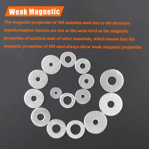 HELIFOUNER 50 pcs stainless flat washers, 1 in OD, 5/16 in hole, 0.055 in thick, 304 stainless steel