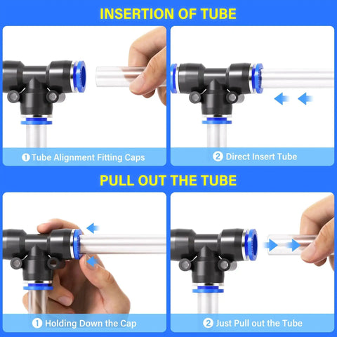 Push To Connect Pneumatic Fittings Kit 12mm OD 20 Piece Set With 5 Splitters 5 Elbows 5 Tees And 5 Straights Easy Install High Pressure guide