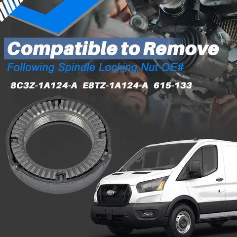 1083 Rear Axle Hub Bearing Spindle Lock Nut Socket Wrench Removal Tool For Transit From 2015 Through 2025 RWD with van image