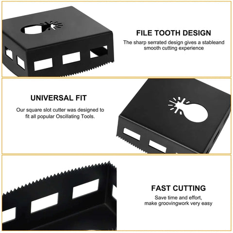 Upgrade Square Slot Cutter for Drywall and Wood Stainless Steel Outlet Cutter Built for DeWalt 20V Max Close-up View