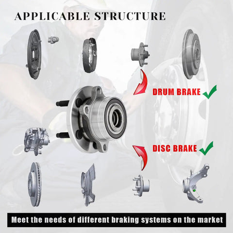 Front Or Rear Wheel Bearing Hubs Assembly For Ford Explorer And Police Interceptor Utility 5 Lug ABS 512460 drum and disc brake compatibility