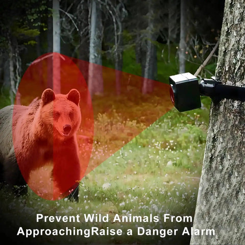 Portable Outdoor Perimeter Alarm System With One Quarter Mile Waterproof Wireless Motion Sensors And Detector detecting bear