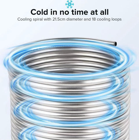 Stainless steel tubing coil, 3/8" x 50 ft, 304 stainless, Amazon brand for beer brewing and wort chilling.