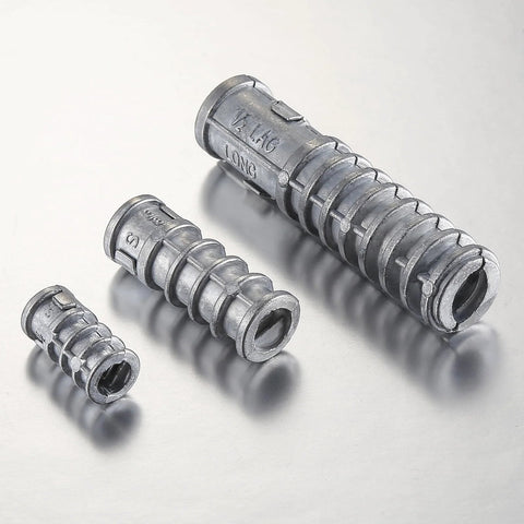 50 Pack Lag Shield Anchors Set In Zinc Alloy For Concrete And Masonry Quarter Inch By One And One Half Inch Long Bolts