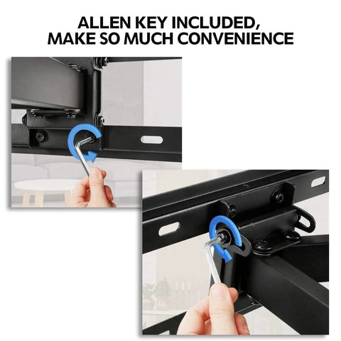 Close-up of Lag Bolt Kit For TV Mount With M8 Bolts For Wood Studs And Concrete Anchors Includes Allen Key And Bubble Level