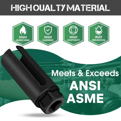 Oxygen Sensor Socket 22mm Seven Eighths Inch Hex With One Half Inch Drive, featuring side wire cutout and high-quality CR-V steel material.