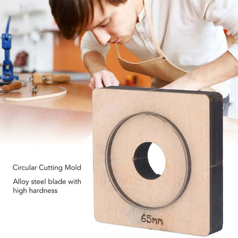 65mm Circular Leather Hole Punch Die For DIY Leatherworking Projects And Card Holders Purses Belts And More With Clean Shiny Edges