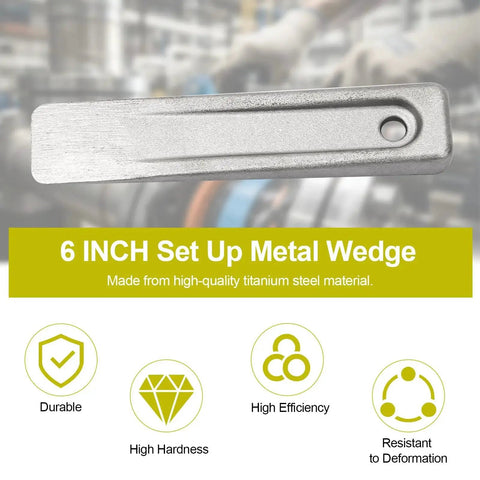 Image of a 6 Inch Steel Wedge For Setup And Leveling In Welding Planers Shapers Milling Machines And Similar Equipment High Precision Durable Steel Wedge For Pipe Fitting Alignment And Assembly 1 Pack made from titanium steel with high hardness and efficiency.
