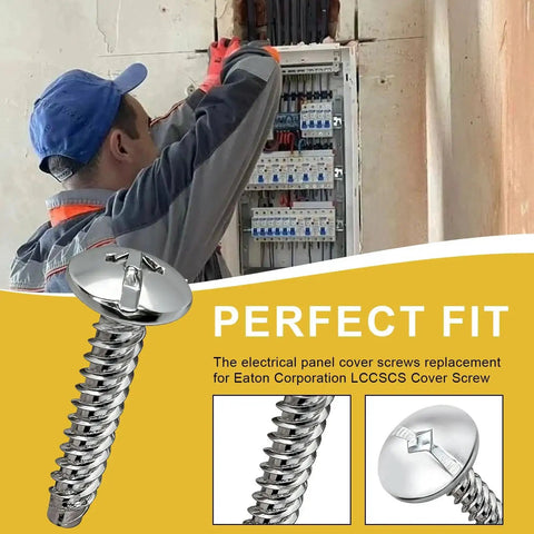 Panel Cover Screws Replacement Kit for Electrical Panels And Enclosures, LCCSCS fit, image of screw and installer at panel