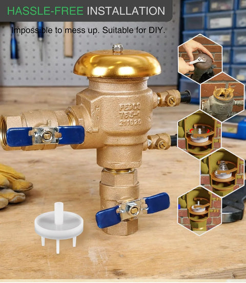 Brass check valve assembly repair kit for 1 in to 1-1/4 in pressure vacuum breaker, with blue lever valves