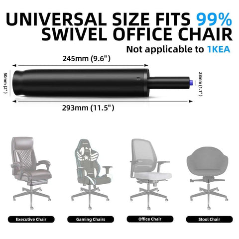 Beefy Heavy Duty Office Chair Gas Lift Cylinder Replacement, Adjustable Height 11.5 To 17.5 Inches, 6 Inch Stroke, universal fit