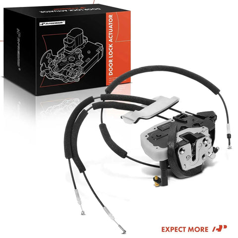 Front Left Driver Side Door Lock Actuator For Nissan Maxima 2009 2014 With Cable Replacement Part shown with packaging