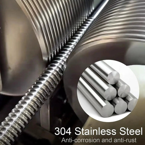 Close-up of a 2 Pack M12 300mm Stainless Steel Cuttable Fully Threaded Rods 1.75mm Pitch emphasizing 304 stainless steel quality