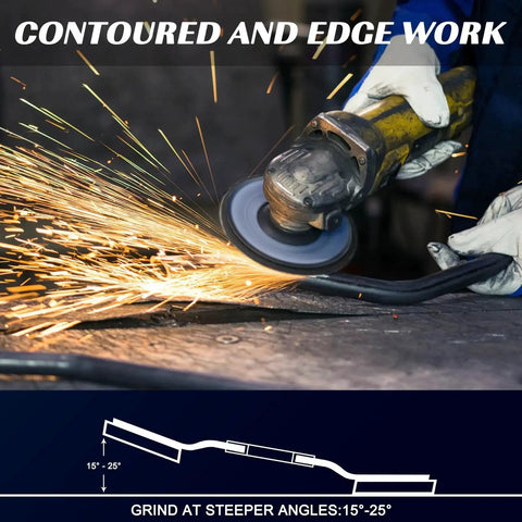 Worker using 24 Pack 4.5 Inch Flap Discs For Angle Grinder Zirconia Grit 40 60 80 120 Type 29 Wood And Metal Sanding Kit