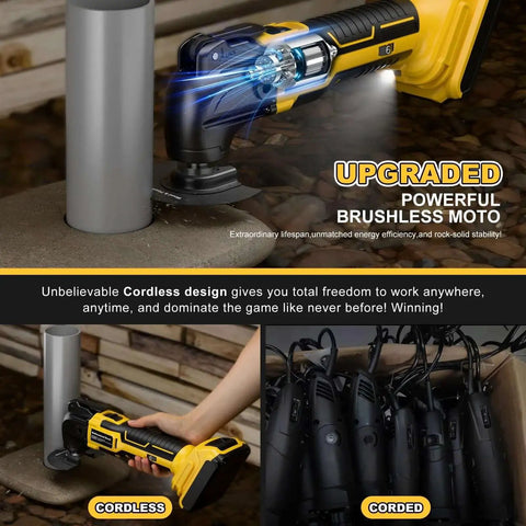 Cordless Oscillating Tool for Dewalt 20V Battery Bare Tool Synxiter Brand Six Variable Speed Brushless Motor 22 Piece Kit