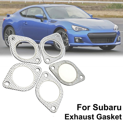 5PCS car exhaust gasket set, 2.5-inch flange gaskets, perforated metal with mounting holes for Subaru exhaust